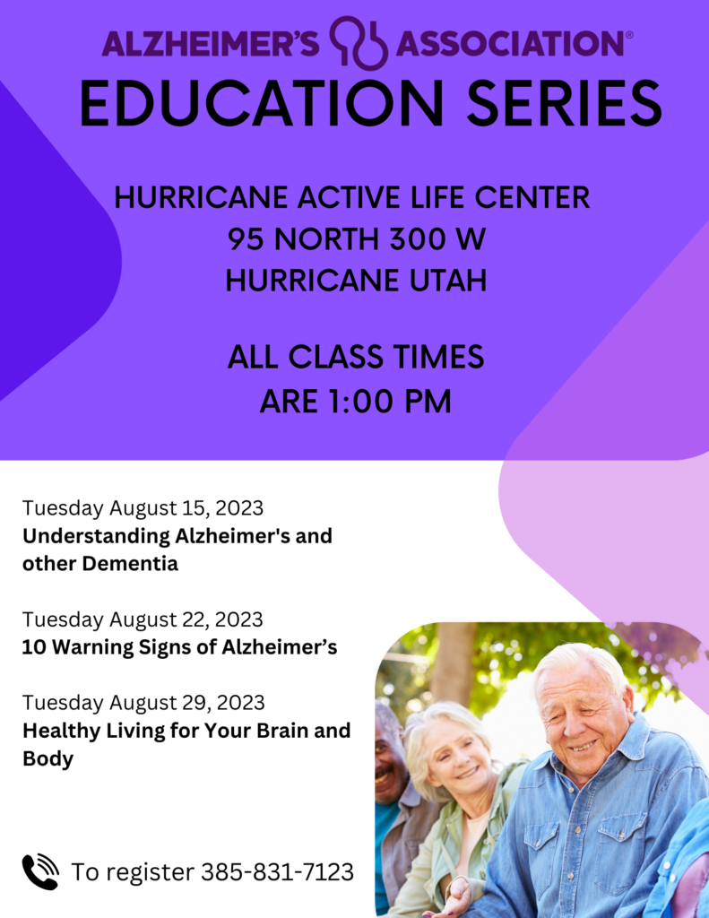 Alzheimer’s Education Hurricane Utah Senior Citizen Center